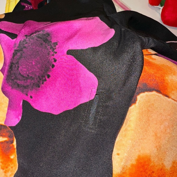 CAMILLA “Midnight Poppy” black floral silk short boho kimono caftan OS no belt - Picture 10 of 11